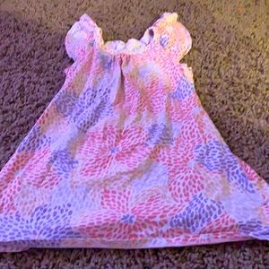 Pink purple red and orange dress